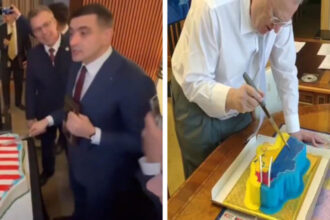 gestul lui simion un politician rus ultranationalist taia in 2019 un tort in forma ucrainei un cadou minunat de ziua mea 69722fc2575a8