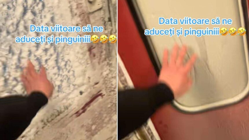 scene incredibile intr un tren din romania zapada a ajuns in vagoane iar oamenii se plang ca ingheata in transportul in comun 696125d8ed2ba