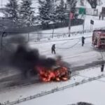 incendiu violent pe o sosea din giurgiu o masina a fost mistuita de flacari interventie de urgenta a pompierilor 69998c76caca3