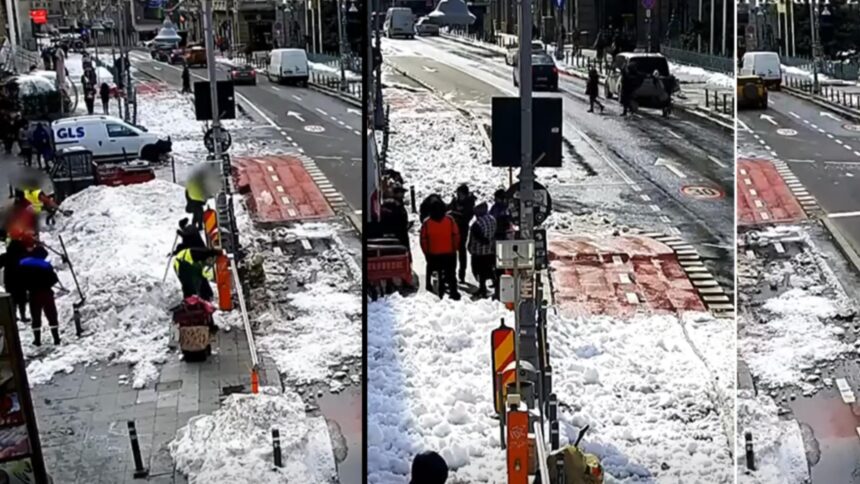 o noua bataie de joc marca romprest dupa ce au lasat sectorul 1 ingropat sub nameti acum echipele companiei au aruncat zapada in mijlocul caii victoriei video 69a1d6b062c58