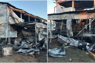incendiu masiv intr o comuna din satu mare un atelier auto si o autoutilitara au fost distruse de flacari 69a73eb765c74